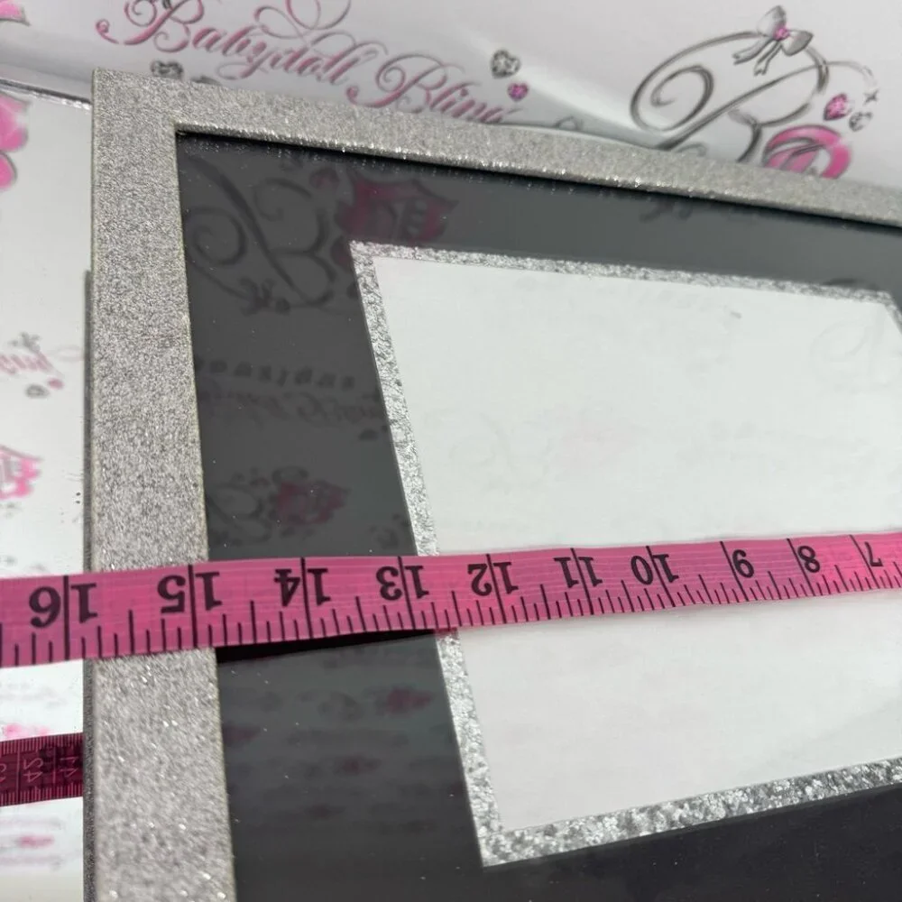 Frame sparkly large picture frame wall hanging Michaels silver glitter shimmer